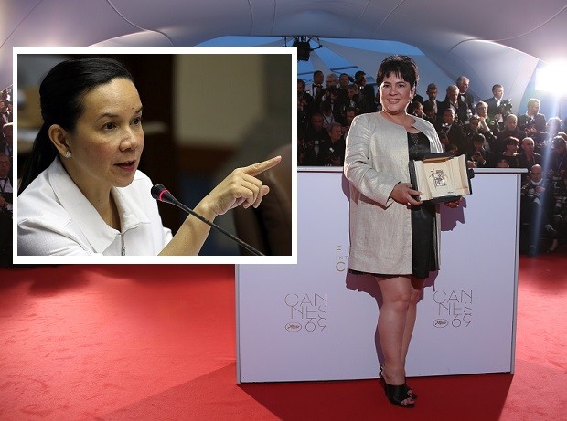 Senator Grace Poe (inset) has filed a bill in the Senate which seeks to grant a cash incentive to any Filipino indie film that would win the best picture prize in an international competition. Poe cited the victory of the Brillante Mendoza film 'Ma Rosa' that took home the top prize as well as the Best Actress Award for its main star Jaclyn Jose. INQUIRER FILES