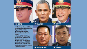 The five police generals (either active or retired) who were named by President Duterte as having allegedly protected drug sydicates in the country (INQUIRER FILE PHOTOS)