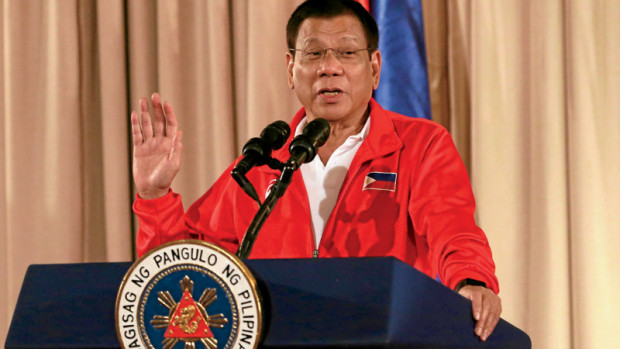 President Rodrigo Roa Duterte INQUIRER PHOTO/JOAN BONDOC