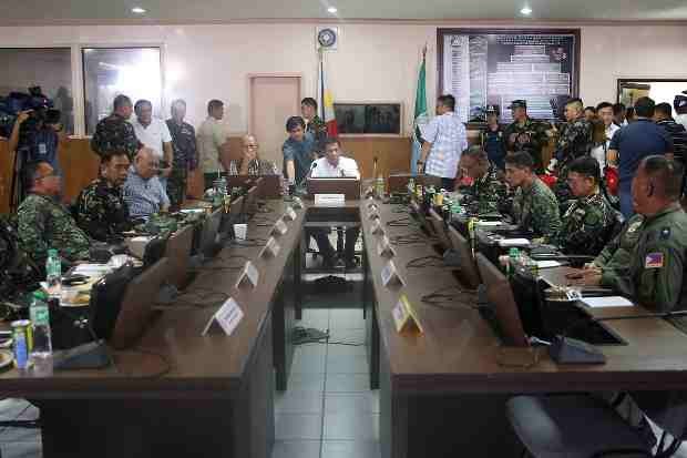 President Rodrigo R. Duterte presides over the command conference at the Western Mindanao Command headquarters in Zamboanga City on July 21. Presidential Photographers Division 