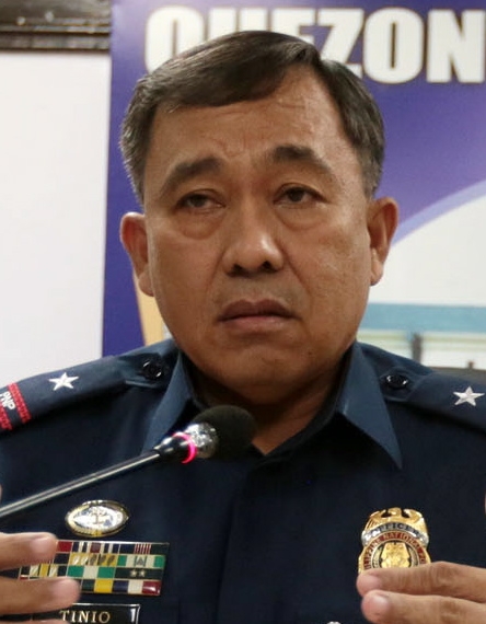 Police Chie Supt Edgardo Tinio presents to reporters during a press conference at Camp Karingal on Tuesday, August 25, 2015, the guns that were confiscated to gun smuggler suspects who engaged policemen assigned with the PNP's Task Force Tugis in a shootout which resulted in the death of one of the suspects and injured four others.   Also in photo PS Supt Ronald Lee, Task Force Tugis, NHQ. INQUIRER PHOTO / GRIG C. MONTEGRANDE