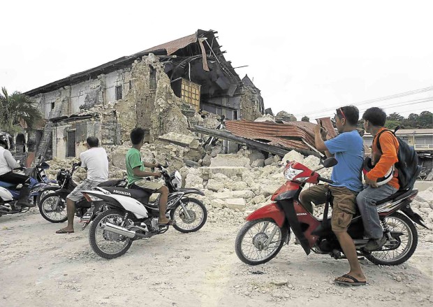 THE CHURCH in Loboc town, Bohol province, where Fr. Marcelino Biliran served as parish priest, had suffered extensive damage following the  7.2-magnitude  earthquake that shook the province in 2013 and left at least 200 people dead. INQUIRER PHOTO