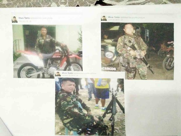 A BATTLE TO TEST HIM Vohn Tanto, shown here in his Philippine Army gear, has reportedly left his Quiapo residence since the fatal road-rage shooting Monday night.   PHOTO FROM MPD HOMICIDE DIVISION 