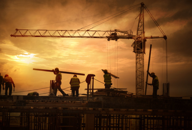 39634473 - construction site at sunset