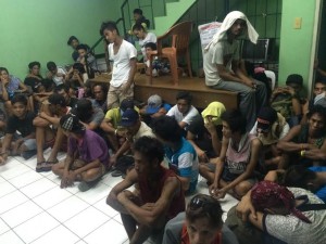 Sixty-five people found staying in three drug dens in Quezon City were arrested and detained by the Quezon City Police District on Aug. 31, 2016.  Seven sachets of shabu and drug paraphernalia were seized. (Photo by MARICAR BRIZUELA/INQUIRER)