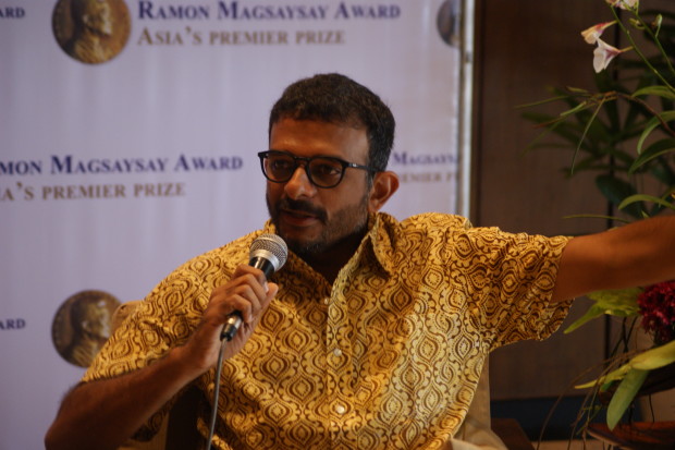 Thodur Madabusi Krishna, recipient of the 2016 Ramon Magsaysay Awardee for Emergent leadership, narrates his voyage to bring Karnatik music to the masses. PHOTO by Gianna Francesca Catolico/INQUIRER.net 