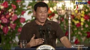 President Rodrigo Duterte names, on Aug. 7, 2016, the alleged coddlers of drug syndicates among local officials and the police and  gives them 24 hours to show up at police stations nationwide. (SCREENSHOT OF RTVM MALACAÑANG VIDEO)
