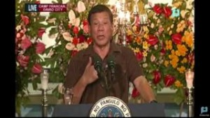 President Rodrigo Duterte bares his blacklist of "drug coddlers."  (SCREENSHOT OF VIDEO FROM RTVM MALACAÑANG)