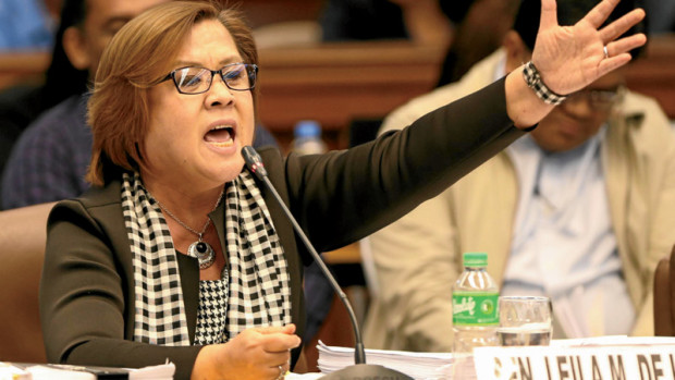 Senator Leila de Lima. INQUIRER FILE PHOTO/LYN RILLON