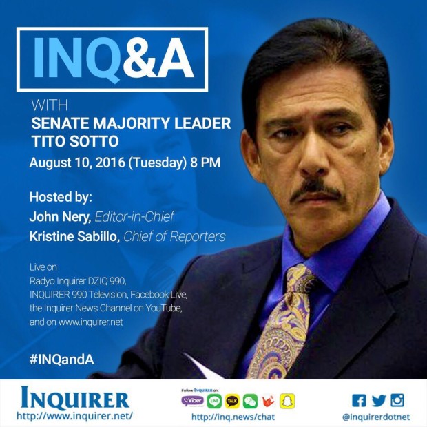 FULL TEXT: INQ&A with Senator Tito Sotto | Inquirer News