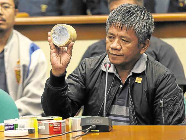 BOMBSHELLS  Edgar Matobato, former militiaman and confessed member of Davao Death Squad, drops  bombshells during his testimony at the Senate. RICHARD A. REYES