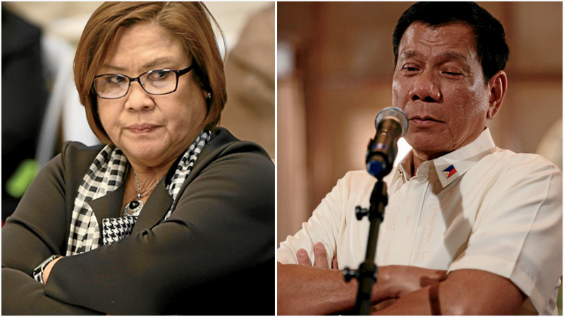 Sen. Leila de Lima and President Duterte INQUIRER FILE PHOTOS/LYN RILLON,JOAN BONDOC