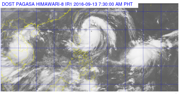 This satellite image from Pagasa shows the location of Typhoon Ferdie as of 7:30 a.m. Tuesday. 