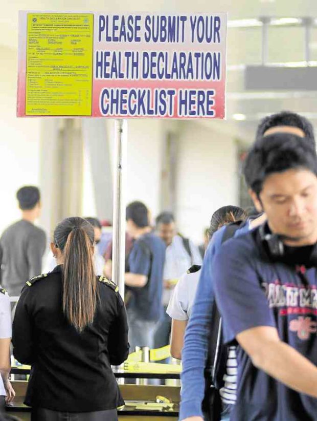 THE SPREAD of Zika virus prompts authorities to install this notice at Ninoy Aquino International Airport and other airports in the country. INQUIRER PHOTO