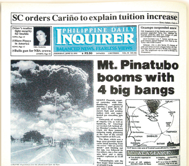 The evolution of the Inquirer front page across 30 years