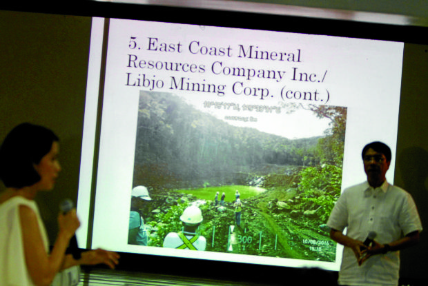 DENR MINING AUDIT PRESS CONFERENCE / SEPTEMBER 27, 2016Environment and Natural Resources Secretary Gina Lopez and Undersecretary Leo Jasareno show one of the twenty mining firms recommended for suspension during news briefing at the DENR office in Quezon City.INQUIRER PHOTO / RICHARD A. REYES