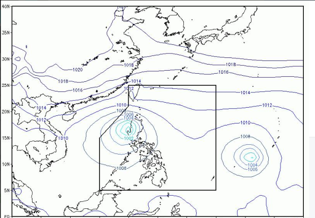 This image from Pagasa's Facebook page shows the forecast track of Typhoon Karen as of 5AM Sunday.