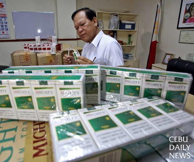 Samples of counterfeit cigarettes seized by the Bureau of Customs (CDN FILE PHOTO/ JUNJIE MENDOZA)