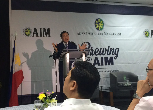 Justice Antonio Carpio at the Brewing @ AIM event in Makati City on Friday morning. Photo by Jodee A. Agoncillo