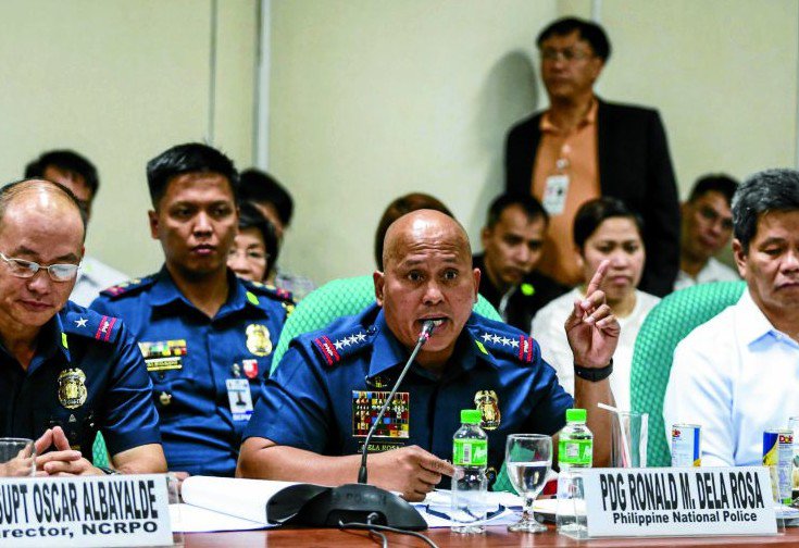 Philippine National Police Director General Ronald "Bato" Dela Rosa face the Senate inquiry on the alleged extrajudicial killings in the government's war on drugs. (INQUIRER FILE PHOTO)