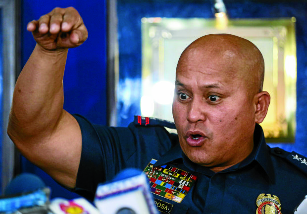 OCTOBER 07, 2016 PNP Chief DG Ronald Dela Rosa at the CIDG in Camp Crame after meeting with confessed hitman Edgar Matobato and Sen. Anonio Trillanes IV. INQUIRER PHOTO/LYN RILLON