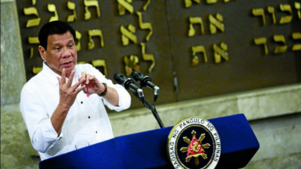 PRESIDENT Duterte    INQUIRER PHOTO/JOAN BONDOC