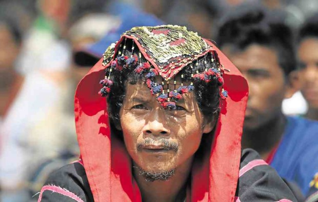 A “lumad” delegate joins at least 3,000 others at a rally on the UP campus in Diliman, Quezon City. NIÑO JESUS ORBETA