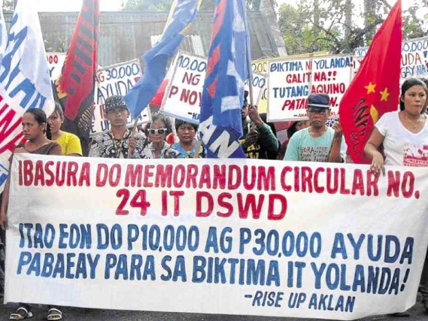 Protests over the non-release of shelter assistance for survivors of Supertyphoon “Yolanda” have plagued the administration of former President Benigno Aquino III. Survivors are hoping their problem would be addressed by the government, under President Duterte’s leadership. CONTRIBUTED PHOTO