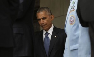 US President Barack Obama at the Veterans Day commemoration on Friday, Nov. 11, 2016.