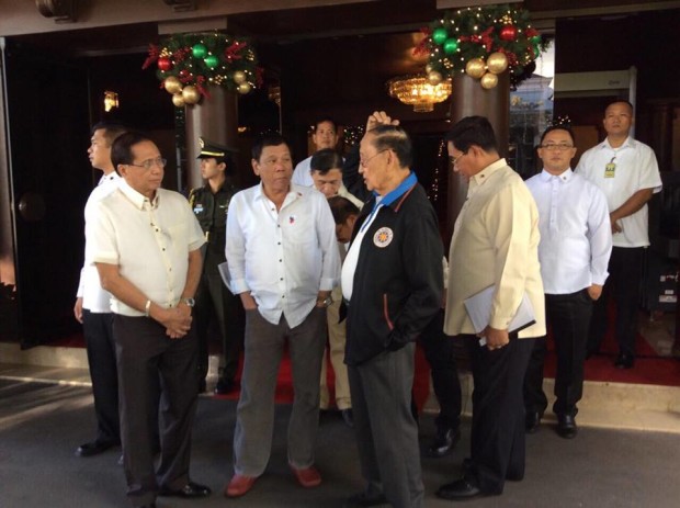 President Rody Duterte meeting with Former Pres Fidel V. Ramos. Photo by Rocky Ignacio/PTV