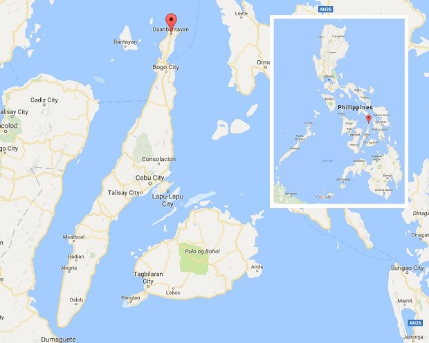 A contractor building a relocation site for victims of Supertyphoon 'Yolanda' in Daanbantayan, Cebu, said it was still having difficulty getting permits from the local government. GOOGLE MAPS