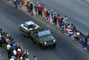 Fidel Castro's remains on parade 30 Nov 2016