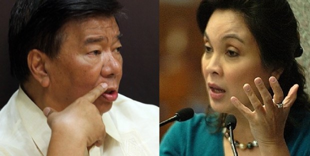 Senate President Pro Tempore Franklin Drilon (left) has found P650 million in lump sum funds in the proposed budget of the Department of Public Works and Highways similar to the outlawed pork barrel fund. Committee on finance chair Senator Loren Legarda (right) admitted the lump sum but said it would be for 'feasibility studies' for future projects. INQUIRER FILES