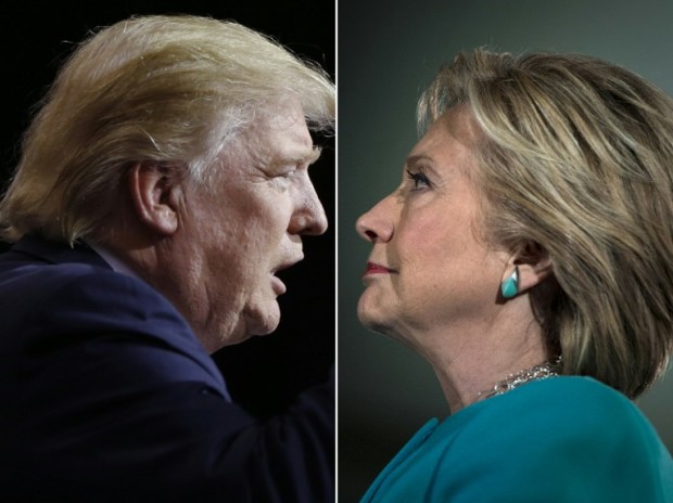 (FILES This combination of pictures created on November 7, 2016 shows Republican presidential candidate Donald Trump in Cleveland, Ohio on October 22, 2016 and US Democratic presidential nominee Hillary Clinton in Manchester, New Hampshire, on November 6, 2016. Hillary Clinton is now more than two million votes ahead of President-elect Donald Trump in the popular vote count for the US presidential elections, a tally compiled by the Cook Political Report showed November 23, 2016. The Democratic candidate's 1.5 percent lead in the popular vote makes no difference to the outcome of the November 8 election, which Trump won by taking a majority of electoral votes. Clinton conceded the following day.  / AFP PHOTO / Jay LaPrete AND Brendan Smialowski