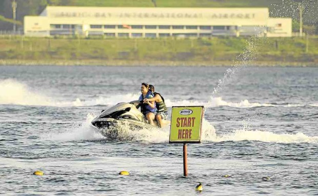 Once a bastion of US military might in Southeast Asia, the former Subic base has become a luxury destination that offers water fun activities, like jet skiing. —EV ESPIRITU