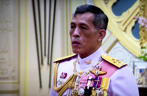 In this image made from video, Thailand's Crown Prince Maha Vajiralongkorn, listens to the invitation to ascend to the throne from National Legislative Assembly President Pornpetch Wichitcholchai, at the Grand Palace in Bangkok, Thailand,Thursday, Dec. 1, 2016. The new monarch, who received the title "His Majesty King Maha Vajiralongkorn Bodindradebayavarangkun," assumed his new position Thursday, according to an announcement broadcast on all TV channels. He will also be known as Rama X, the tenth king in the Chakri dynasty that was founded in 1782. (Thai TV Pool via AP)