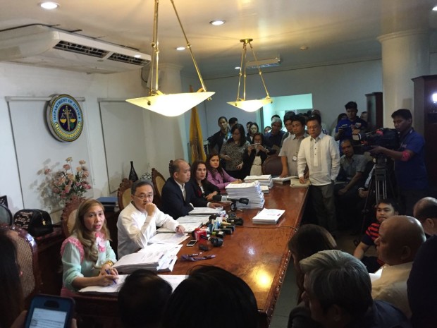 DOj's first preliminary investigation on case against Sen. De Lima and others./Tetch Torres-Tupas, INQUIRER.net