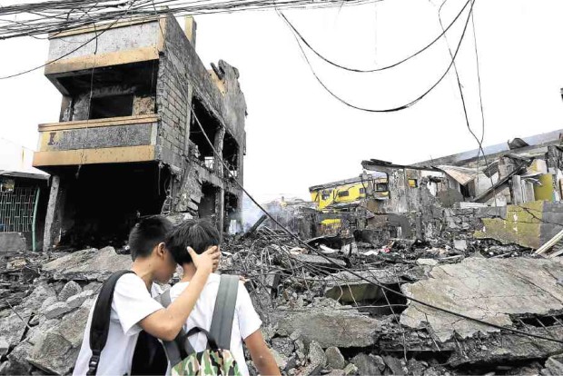 The Oct. 13 tragedy that set off a work stoppage order in the firecracker industry has reduced these structures in Bocaue town, Bulacan province, to rubble. —NIÑO JESUS ORBETA