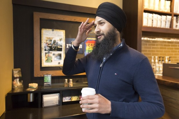 Buta Singh, a Punjabi asylum seeker, speaks to a reporter following an immigration hearing at US Immigration Review Court at a Starbucks in Seattle, Washington, on January 11, 2017.  / AFP PHOTO / Jason Redmond