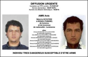 Anis Amri wanted poster - 21 Dec 2016