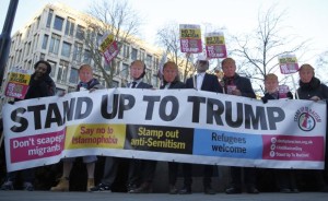 Anti-Trump protesters - US Embassy in London - 20 Jan 2017