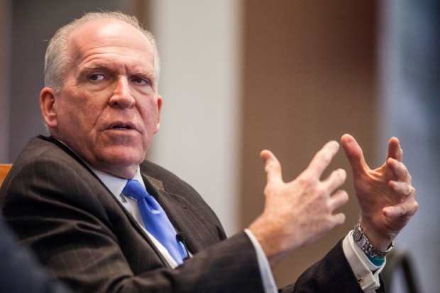 (FILES) This file photo taken on September 14, 2016 shows CIA Director John Brennan speaking during a panel discussion at the Center for Strategic and International Studies(CSIS) in Washington, DC.  Allegations of Russian interference in US politics cast a shadow over inaugural preparations on Sunday, with the CIA chief warning that the president-elect must tamp down his shoot-from-the-hip style to protect national security. John Brennan's warning to the incoming Republican president -- just days before Friday's inauguration -- came as US senators launched a bipartisan probe into Moscow's alleged meddling in the 2016 election. "I don't think he has a full appreciation of Russian capabilities, Russia's intentions and actions," ?Brennan said of Trump on Fox News Sunday on January 15, 2017.   / AFP PHOTO / ZACH GIBSON
