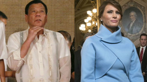 Philippine President Rodrigo Duterte and Melania Trump AP