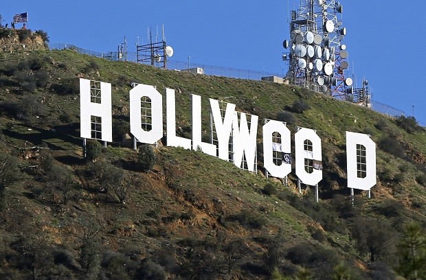 Hollywood Sign Vandalized, hollyweed, US