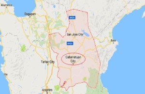 Location of Cabanatuan in Nueva Ecija Google Map