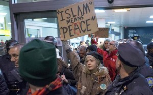 Protesters at JFK Internnational Airport - 28 Jan 2017