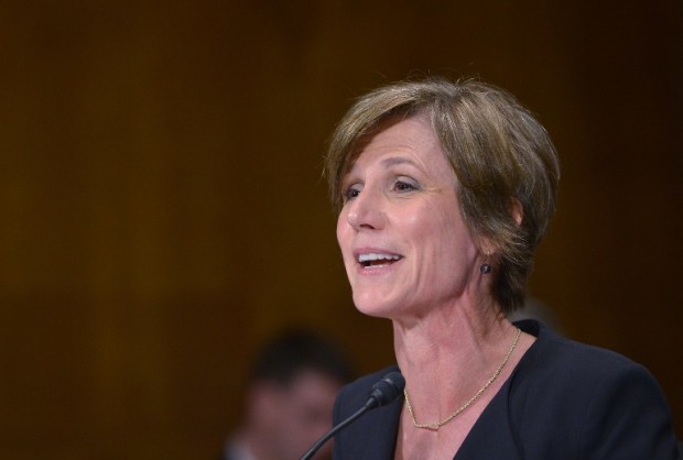 Deputy Attorney General Sally Quillian Yates testifies before the Senate Judiciary Committee hearing on “Going Dark: Encryption, Technology, and the Balance Between Public Safety and Privacy” July 8, 2015 on Capitol Hill. AFP PHOTO/MANDEL NGAN / AFP PHOTO / MANDEL NGAN