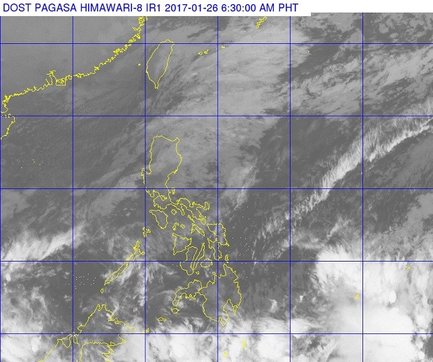 Light clouds can be seen over most of the Philippine archipelago in this satellite photo. PAGASA WEBSITE SCREENGRAB