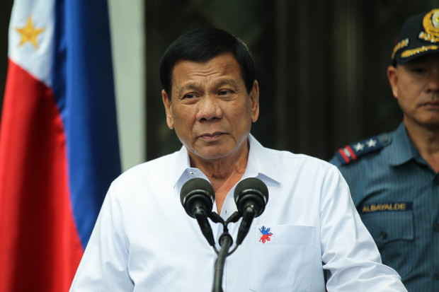 President Rodrigo Roa Duterte orders the police officers facing administrative charges to be detailed in Basilan for two years as they were presented to the President at Malacañang on February 7, 2017. The President gave the erring police officers 15 days to decide whether to resign or accept their re-assignment in Basilan. SIMEON CELI JR./Presidential Photo