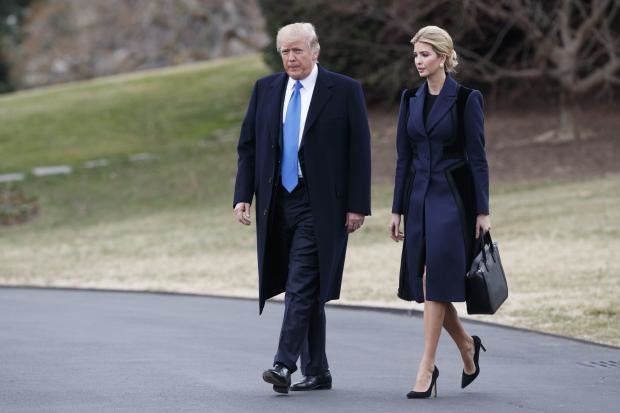 Donald Trump with daughter Ivanka - White House South Lawn - 1 Feb 2017